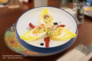 Chicken Egg “Bio” Mimosa with Crab